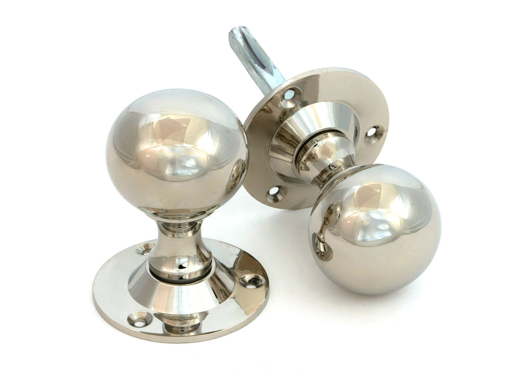 From The Anvil's Polished Nickel Ball Mortice Knob Set