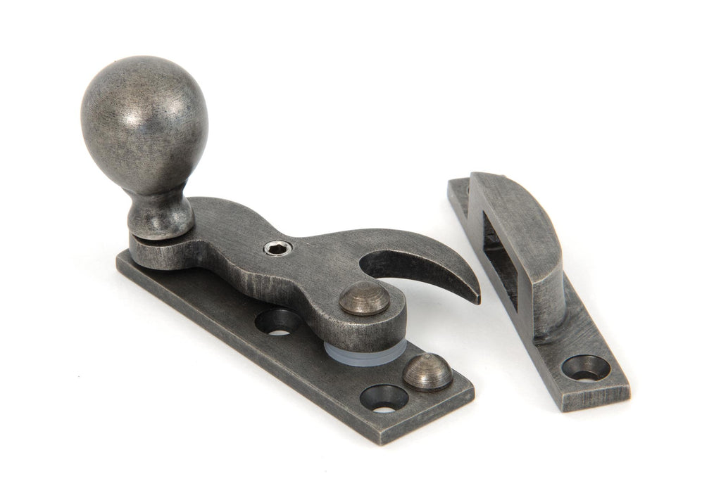 White background image of From The Anvil's Antique Pewter Sash Hook Fastener | From The Anvil