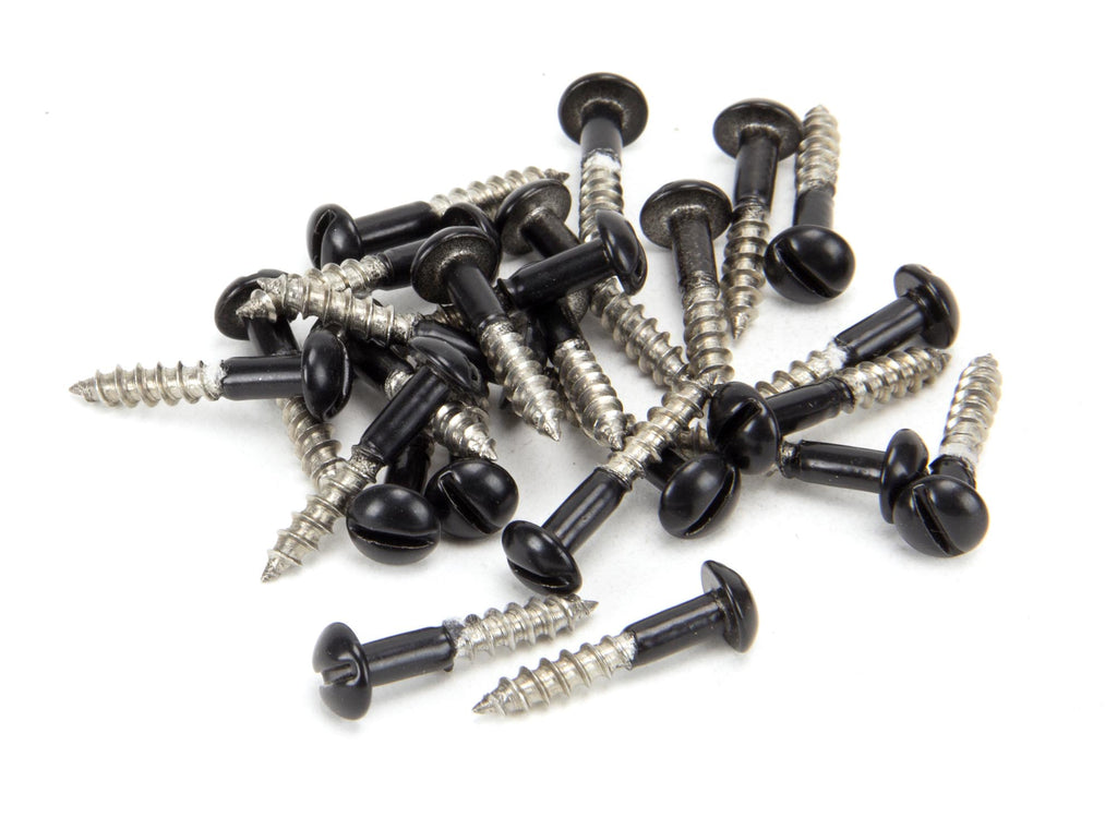 White background image of From The Anvil's Black Black SS  Roundhead Screws (25) | From The Anvil