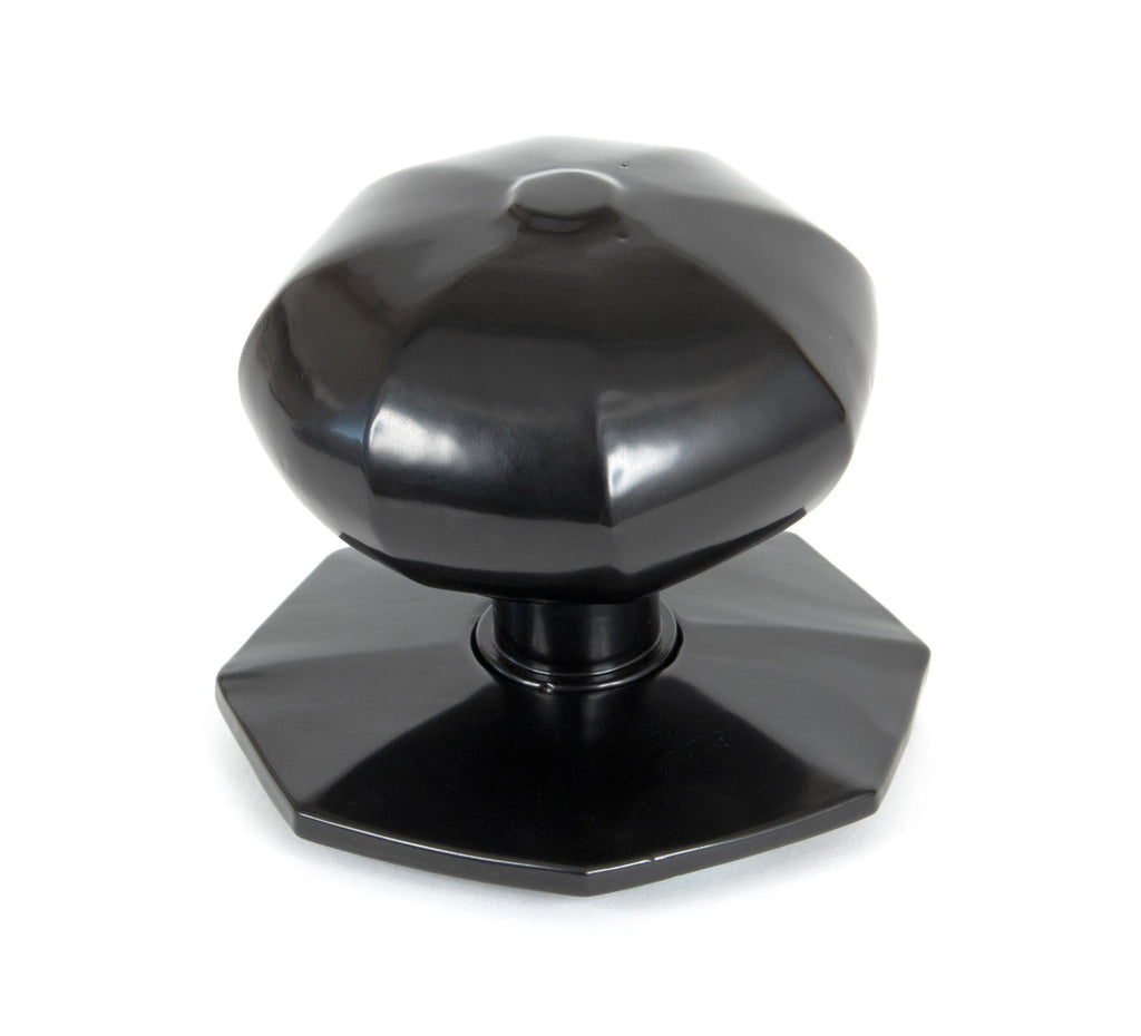 White background image of From The Anvil's Black Octagonal Centre Door Knob | From The Anvil