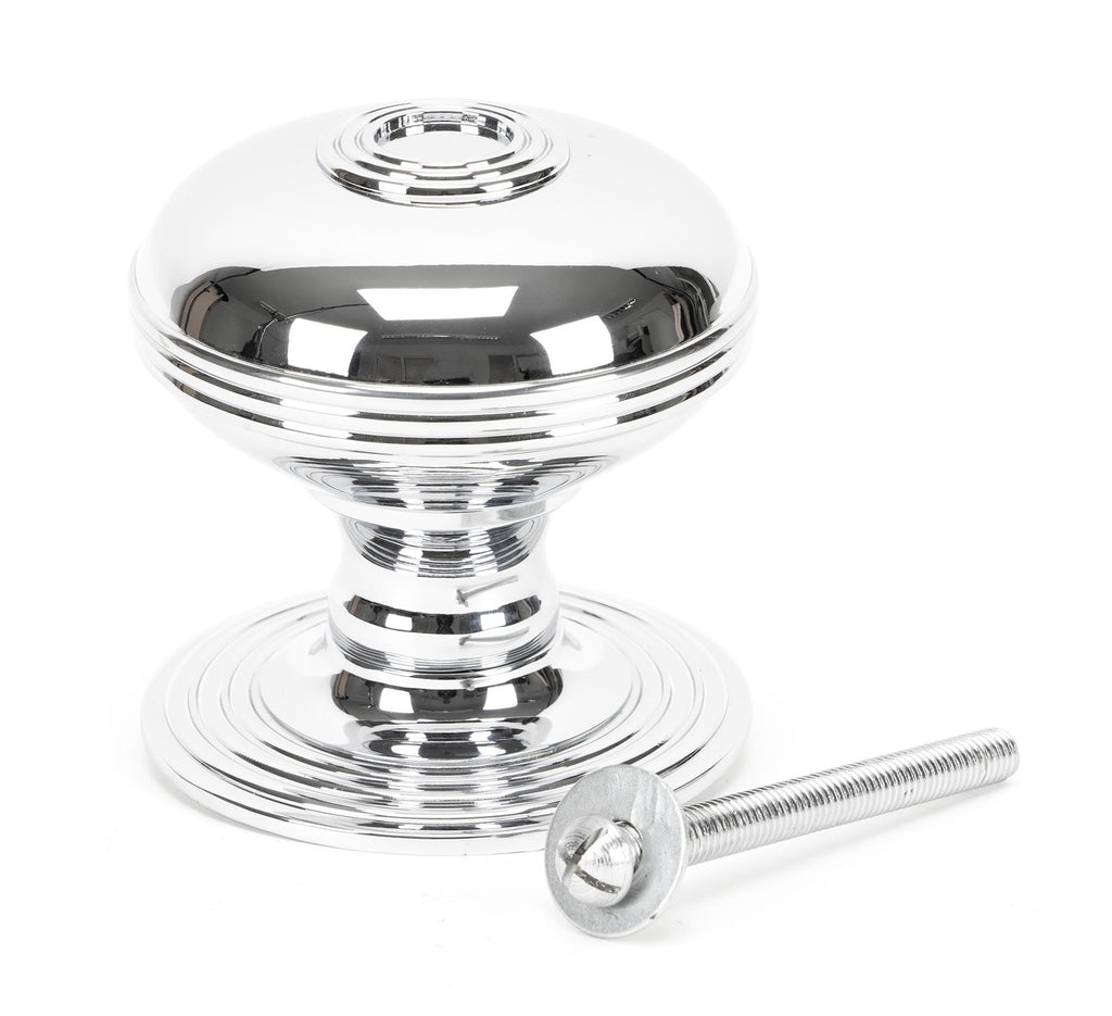 White background image of From The Anvil's Polished Chrome Prestbury Centre Door Knob | From The Anvil
