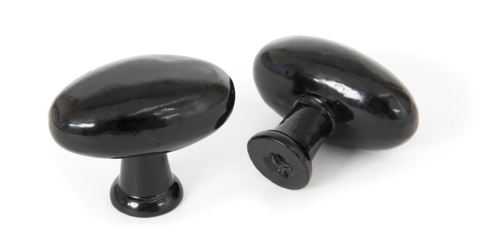 White background image of From The Anvil's Black Oval Cabinet Knob (Blacksmith) | From The Anvil