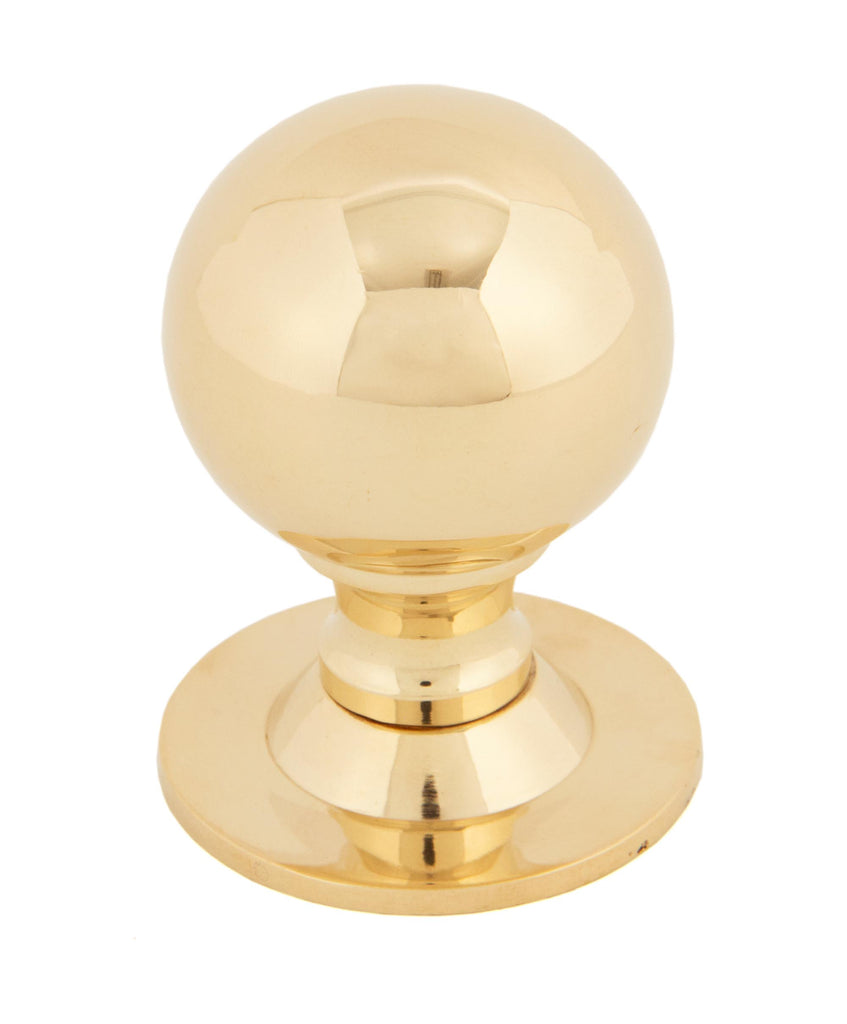 White background image of From The Anvil's Polished Brass Ball Cabinet Knob | From The Anvil