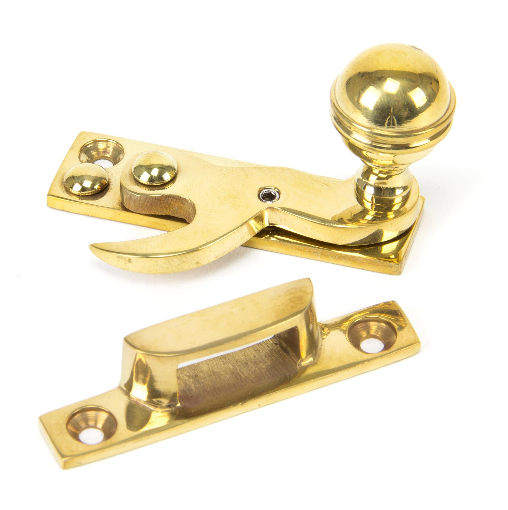 From The Anvil's Polished Brass Prestbury Sash Hook Fastener