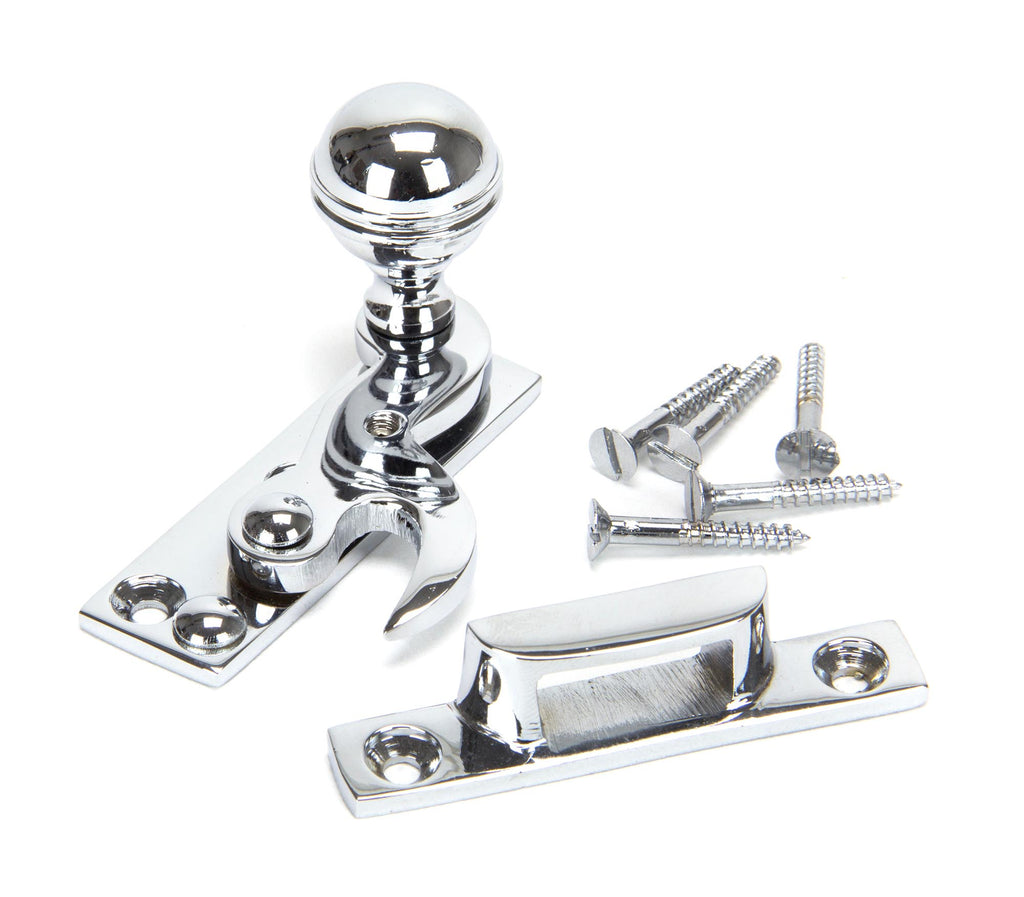 White background image of From The Anvil's Polished Chrome Prestbury Sash Hook Fastener | From The Anvil