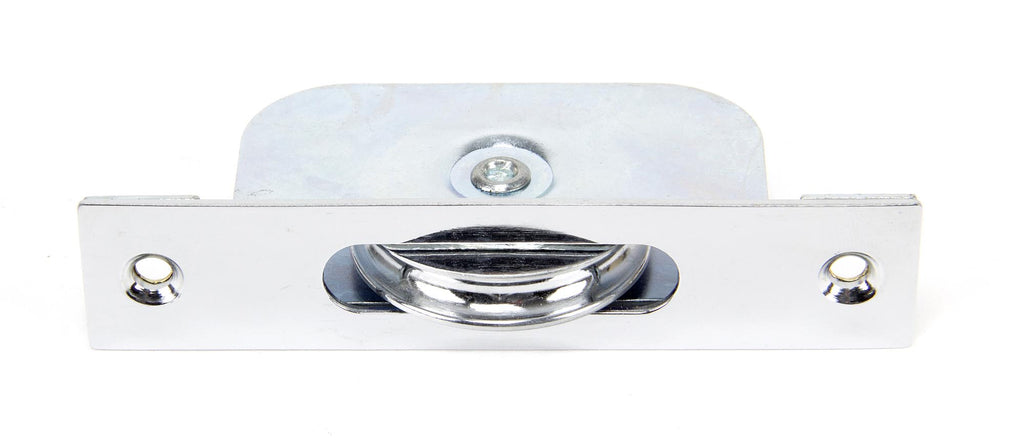 White background image of From The Anvil's Polished Chrome Square Ended Sash Pulley 75kg | From The Anvil