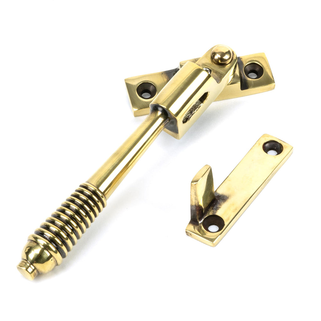White background image of From The Anvil's Aged Brass Night-Vent Locking Reeded Fastener | From The Anvil