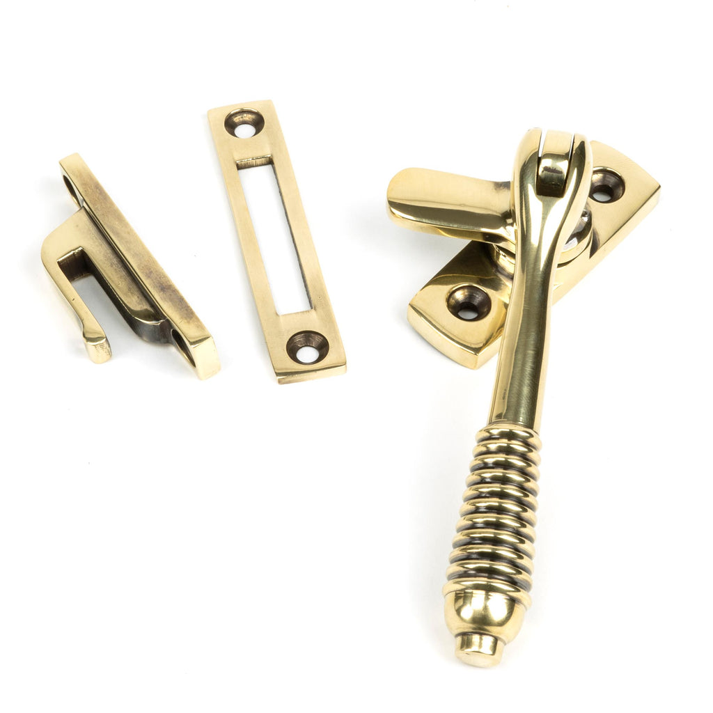 White background image of From The Anvil's Aged Brass Locking Reeded Fastener | From The Anvil