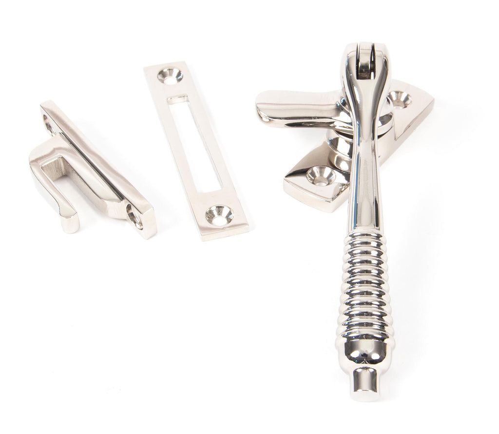 White background image of From The Anvil's Polished Nickel Locking Reeded Fastener | From The Anvil