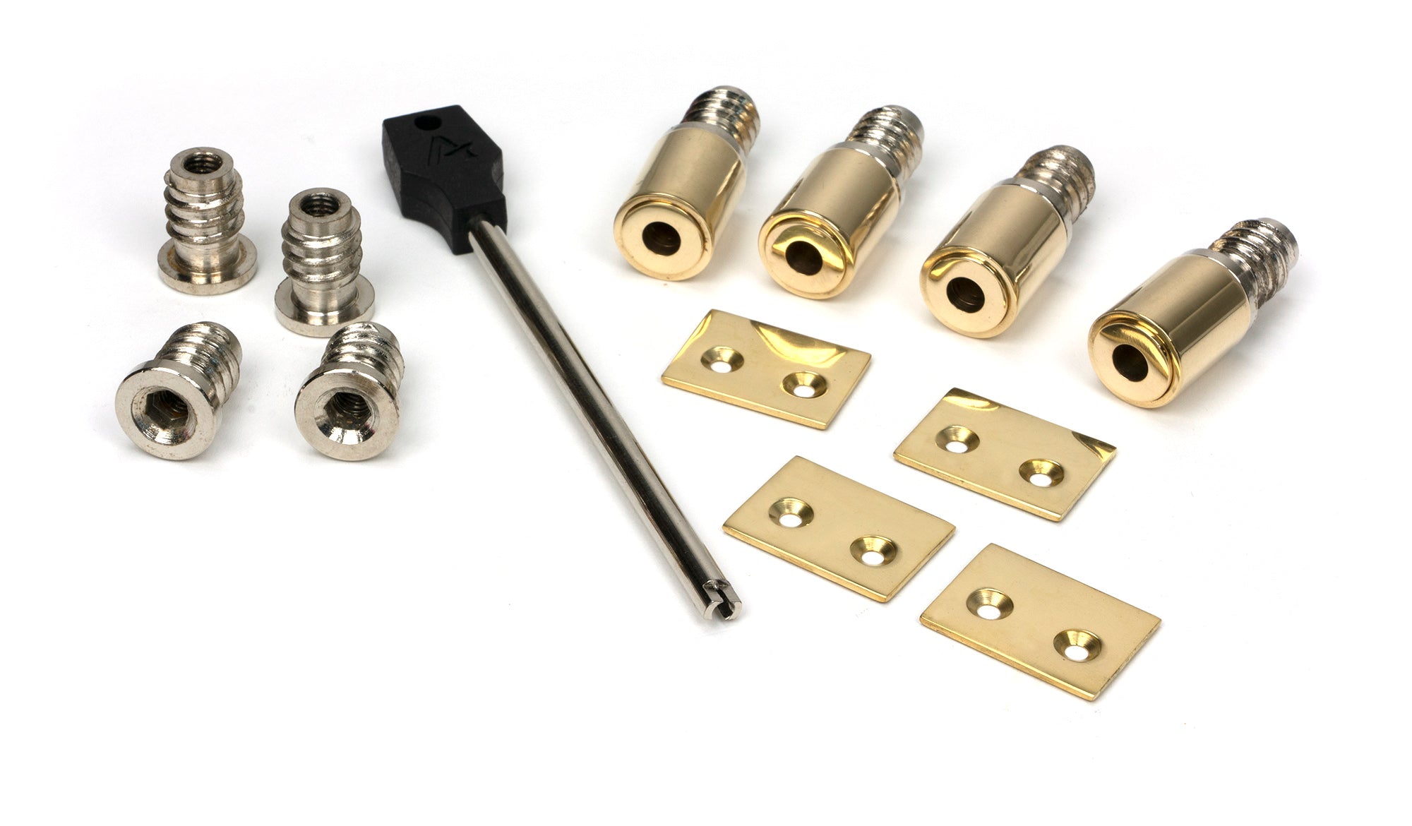 From The Anvil's Polished Brass Secure Stops (Pack of 4)