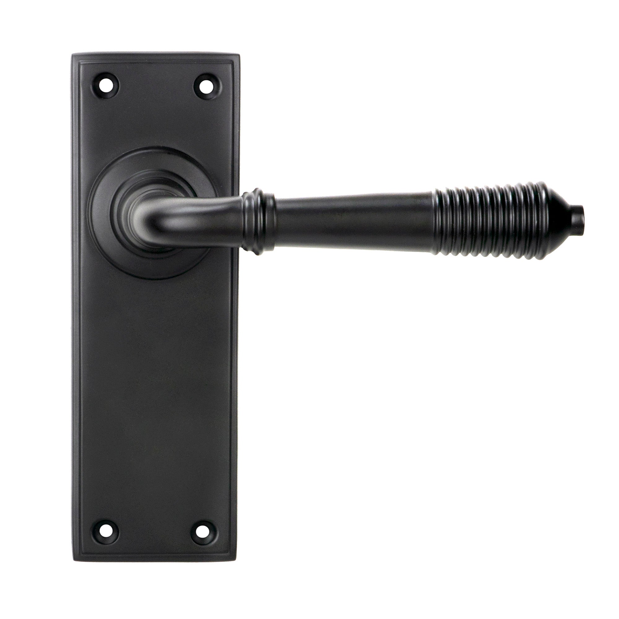 From The Anvil's Aged Bronze Reeded Lever Latch Set