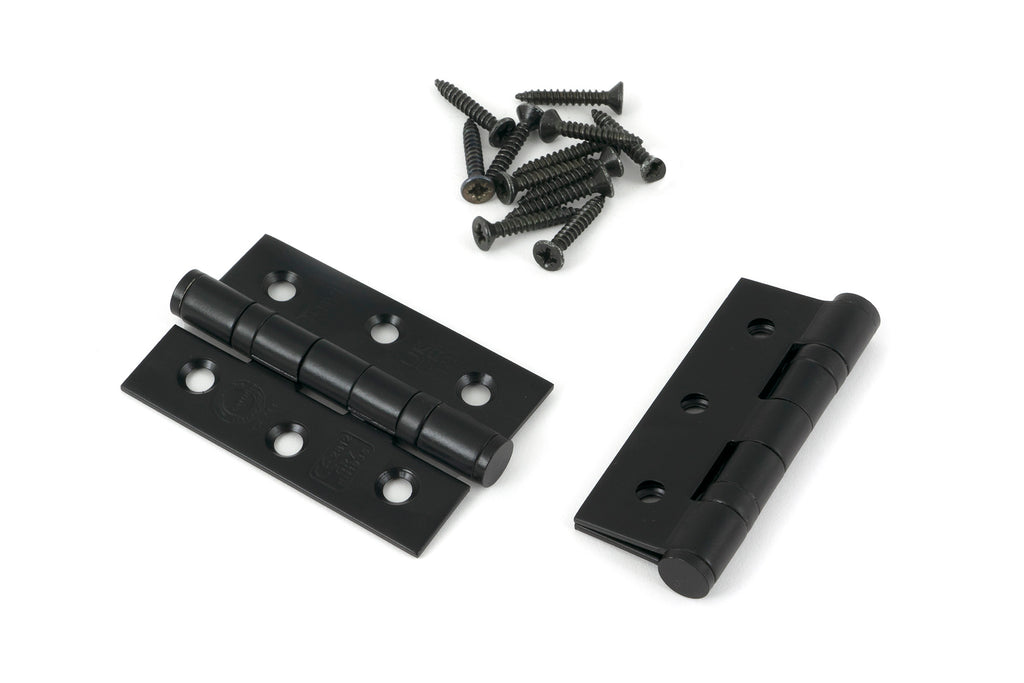 White background image of From The Anvil's Black Ball Bearing Butt Hinge (pair) SS | From The Anvil