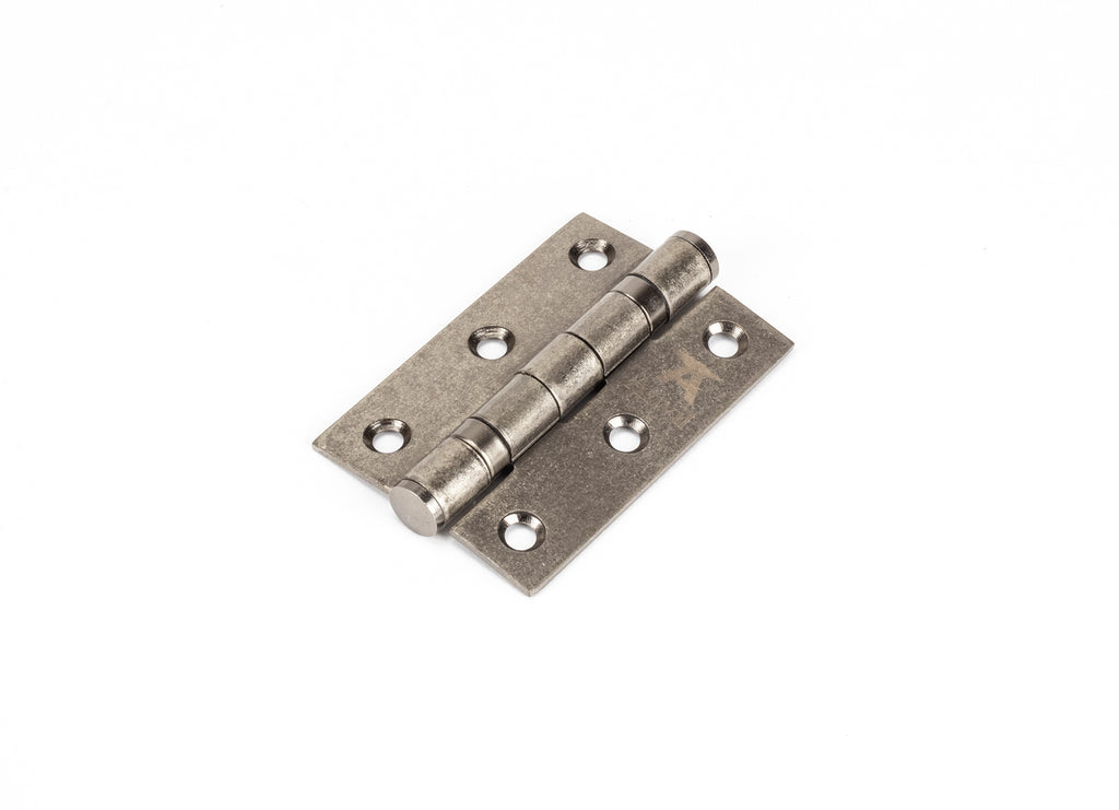 White background image of From The Anvil's Pewter Patina Ball Bearing Butt Hinge (pair) SS | From The Anvil