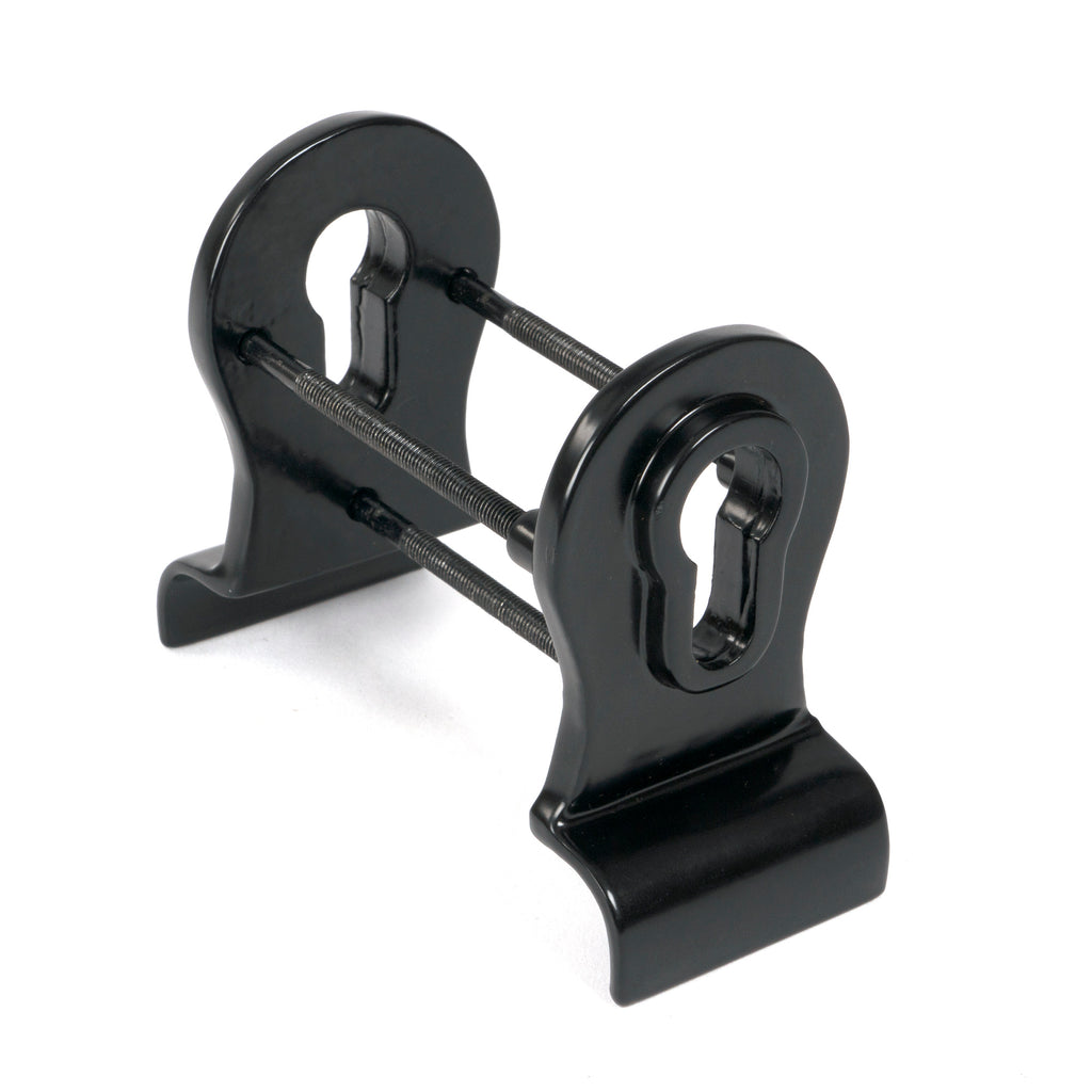 White background image of From The Anvil's Black 50mm Euro Door Pull (Back to Back Fixings) | From The Anvil