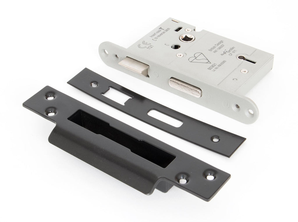 White background image of From The Anvil's Black 5 Lever Heavy Duty BS Sash Lock | From The Anvil