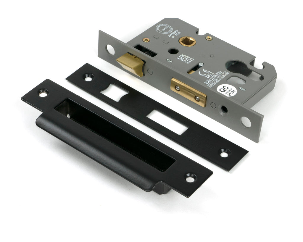 White background image of From The Anvil's Black Euro Profile Sash Lock | From The Anvil