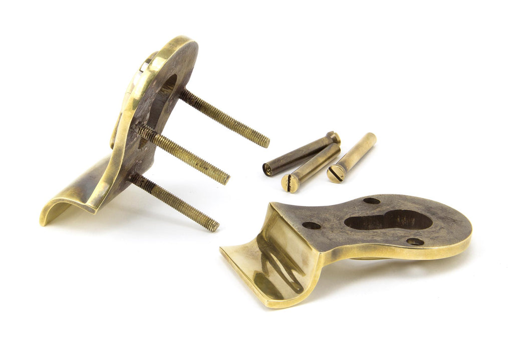 White background image of From The Anvil's Aged Brass 50mm Euro Door Pull (Back to Back Fixings) | From The Anvil