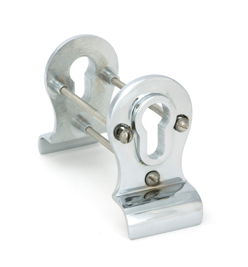 White background image of From The Anvil's Polished Chrome 50mm Euro Door Pull (Back to Back Fixings) | From The Anvil