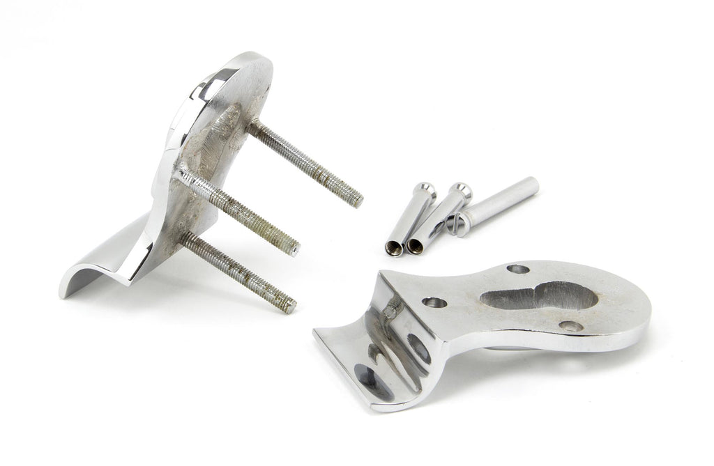 White background image of From The Anvil's Polished Chrome 50mm Euro Door Pull (Back to Back Fixings) | From The Anvil