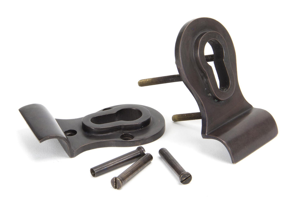 White background image of From The Anvil's Aged Bronze 50mm Euro Door Pull (Back to Back Fixings) | From The Anvil