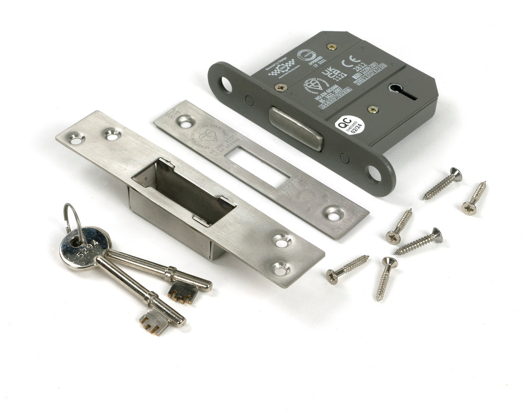 White background image of From The Anvil's Stainless Steel BS 5 Lever Deadlock | From The Anvil