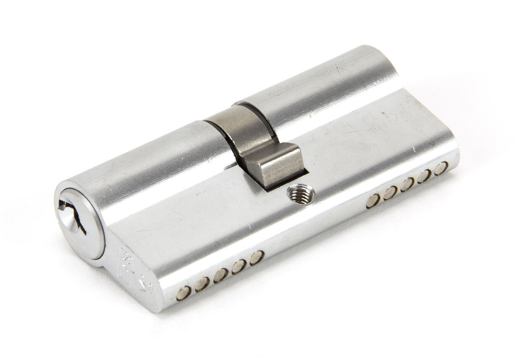 White background image of From The Anvil's Satin Chrome 5 Pin Euro Cylinder | From The Anvil