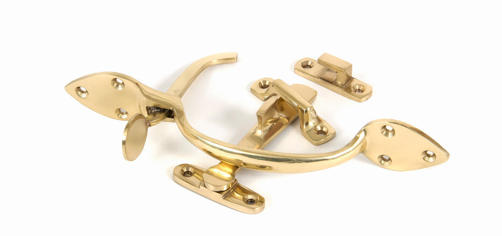 White background image of From The Anvil's Polished Brass Cast Suffolk Latch | From The Anvil