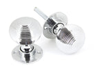 From The Anvil's Polished Chrome Heavy Beehive Mortice/Rim Knob Set