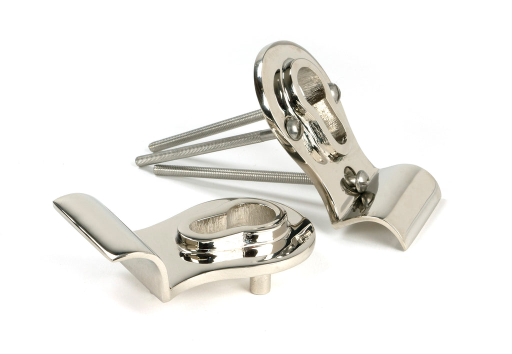 White background image of From The Anvil's Polished Nickel 50mm Euro Door Pull (Back to Back Fixings) | From The Anvil