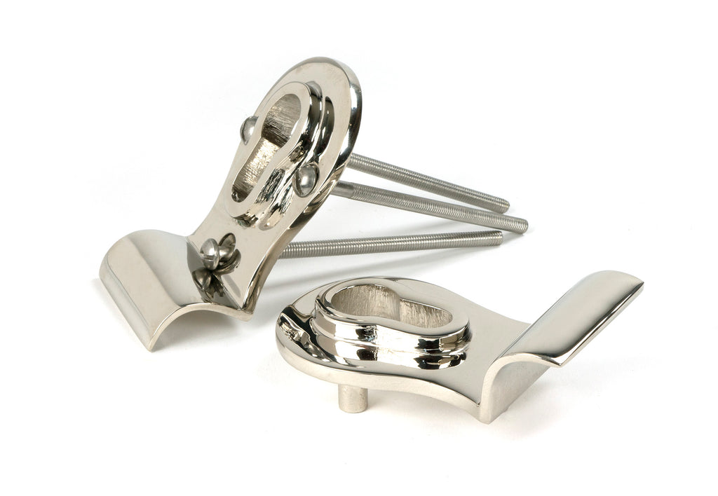 White background image of From The Anvil's Polished Nickel 50mm Euro Door Pull (Back to Back Fixings) | From The Anvil