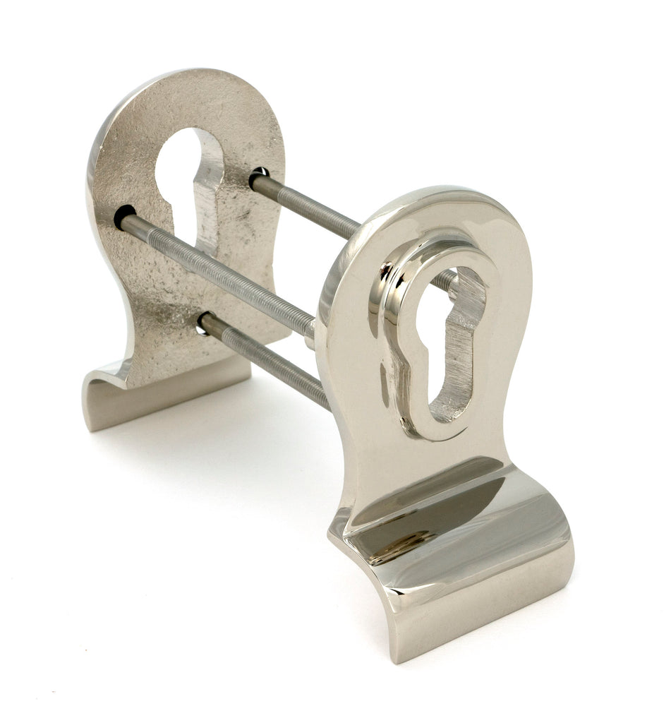 White background image of From The Anvil's Polished Nickel 50mm Euro Door Pull (Back to Back Fixings) | From The Anvil