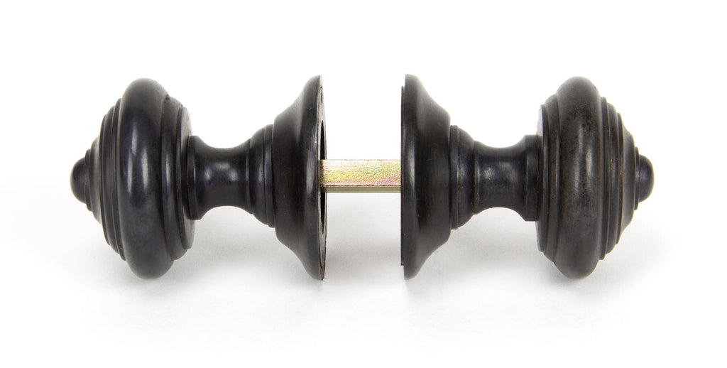 White background image of From The Anvil's Aged Bronze Elmore Concealed Mortice Knob Set | From The Anvil