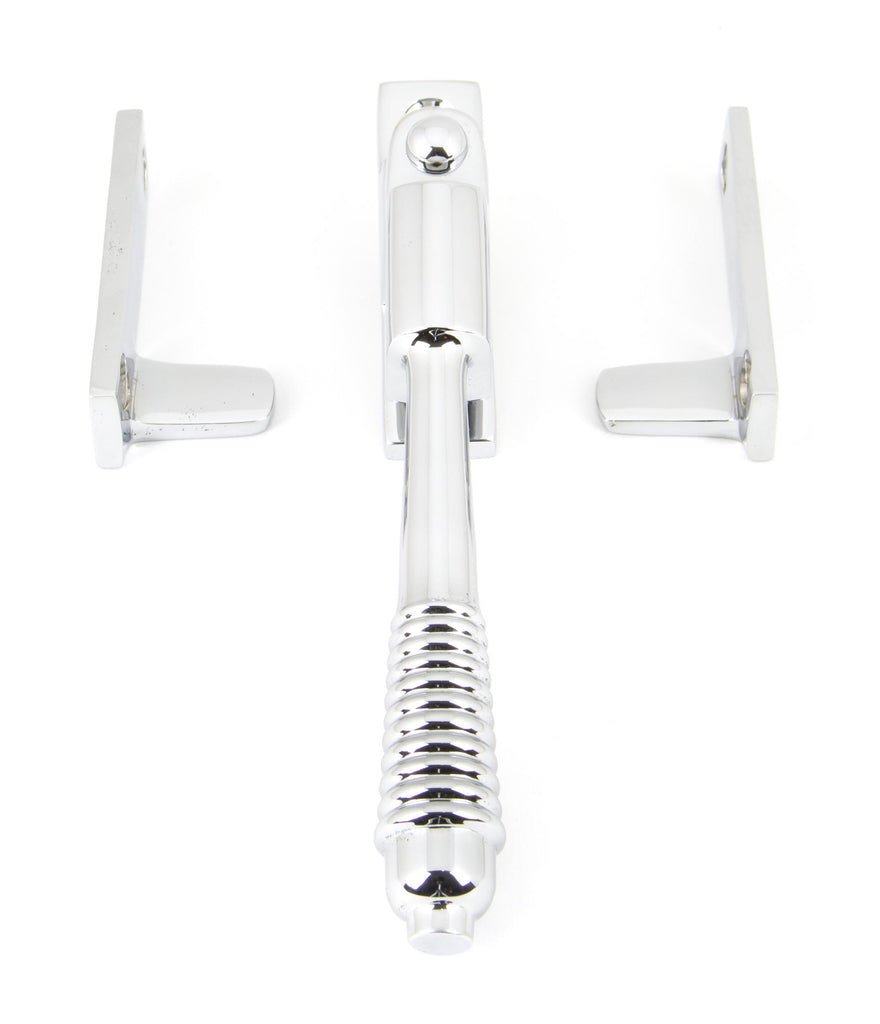 White background image of From The Anvil's Polished Chrome Night-Vent Locking Reeded Fastener | From The Anvil