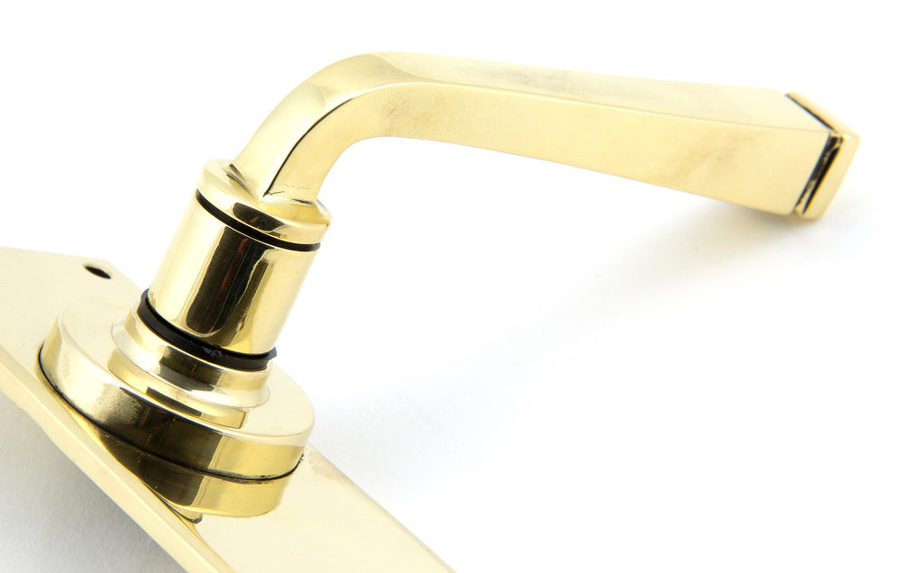 White background image of From The Anvil's Aged Brass Avon Lever Latch Set | From The Anvil