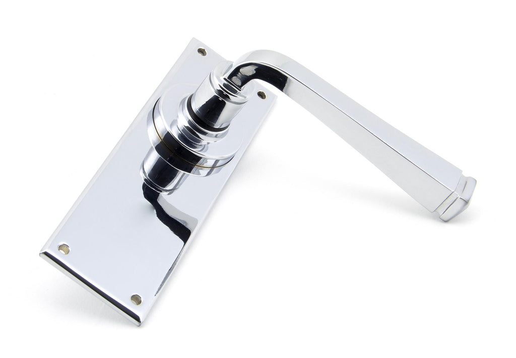 White background image of From The Anvil's Polished Chrome Avon Lever Latch Set | From The Anvil