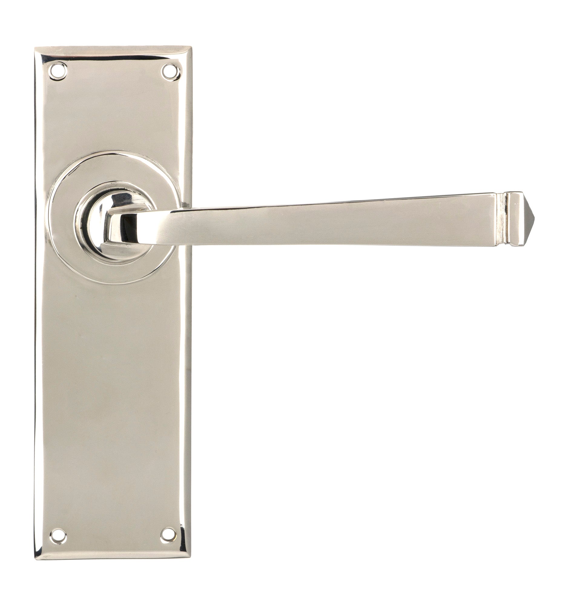 From The Anvil's Polished Nickel Avon Lever Latch Set