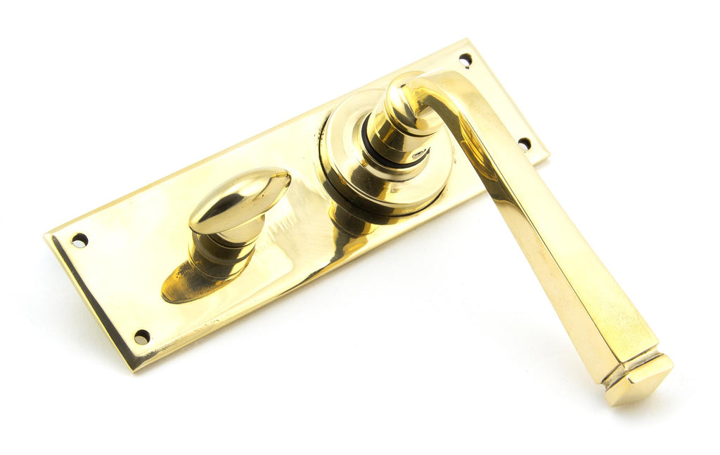 White background image of From The Anvil's Aged Brass Avon Lever Bathroom Set | From The Anvil