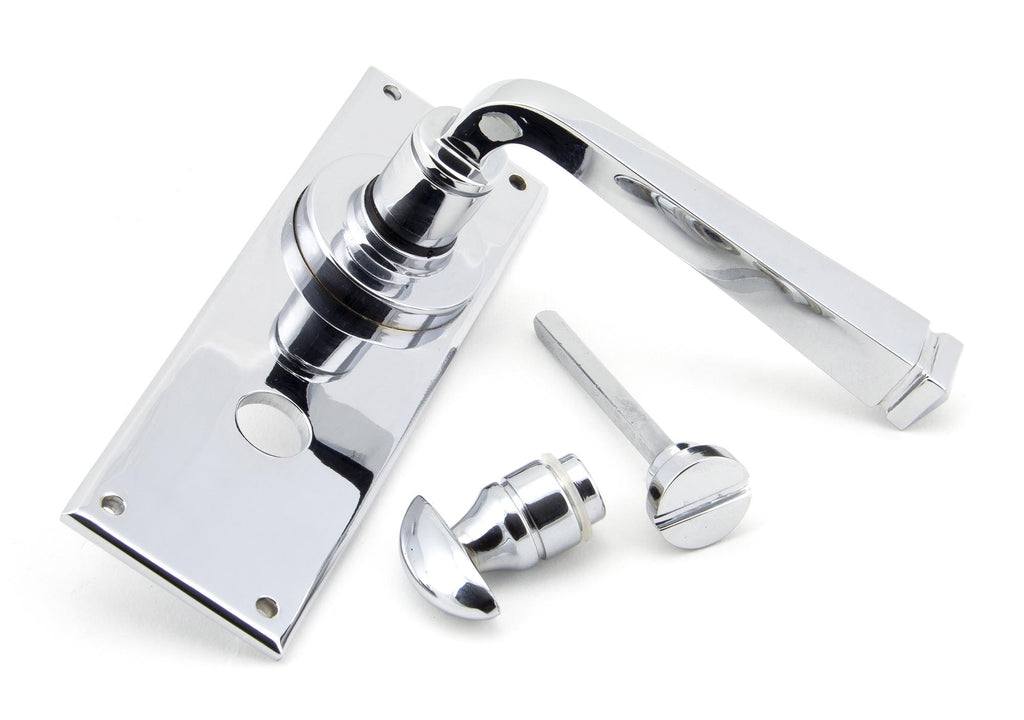 White background image of From The Anvil's Polished Chrome Avon Lever Bathroom Set | From The Anvil