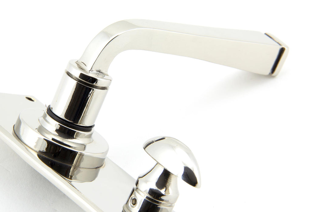 White background image of From The Anvil's Polished Nickel Avon Lever Bathroom Set | From The Anvil