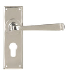 From The Anvil's Polished Nickel Avon Lever Euro Lock Set