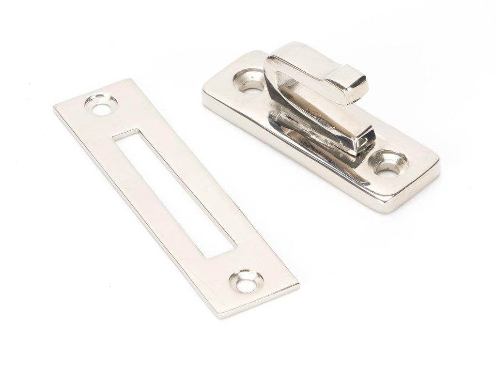 White background image of From The Anvil's Polished Nickel Locking Avon Fastener | From The Anvil