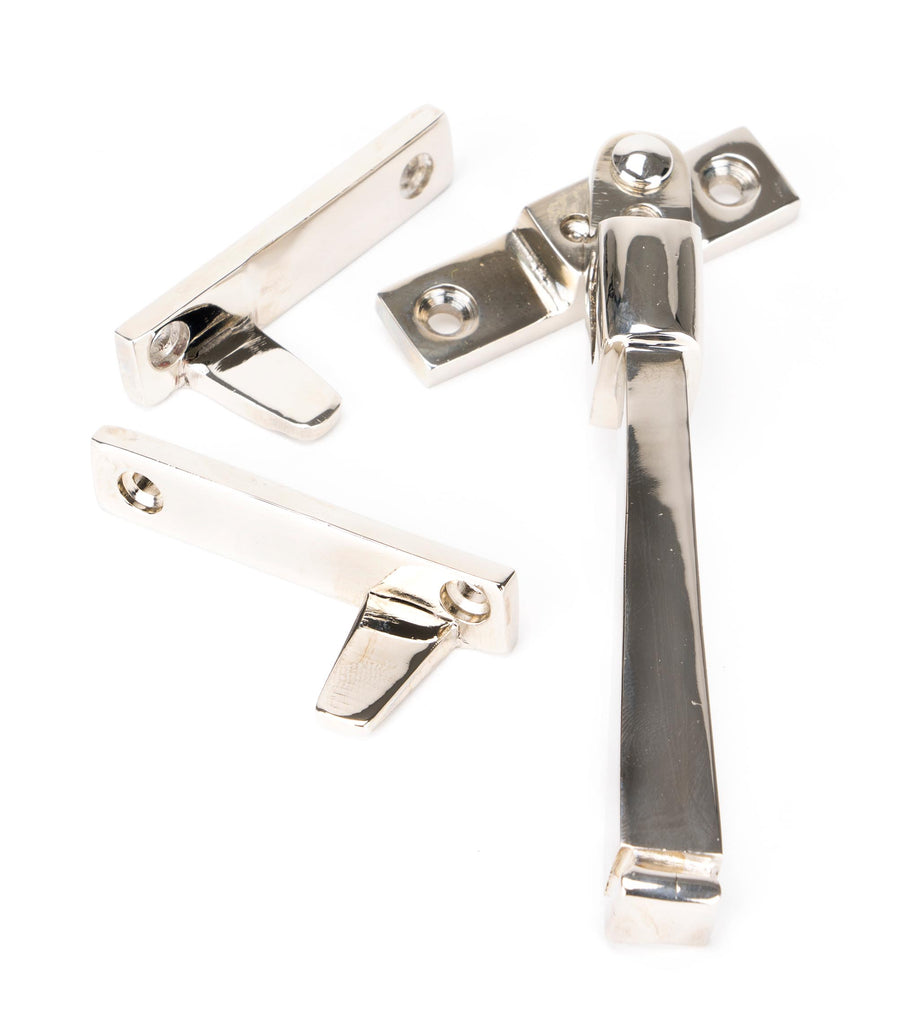 White background image of From The Anvil's Polished Nickel Night-Vent Locking Avon Fastener | From The Anvil