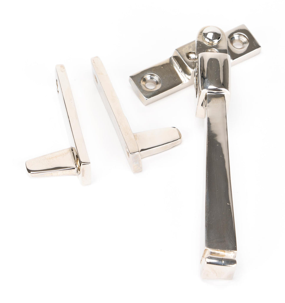 White background image of From The Anvil's Polished Nickel Night-Vent Locking Avon Fastener | From The Anvil