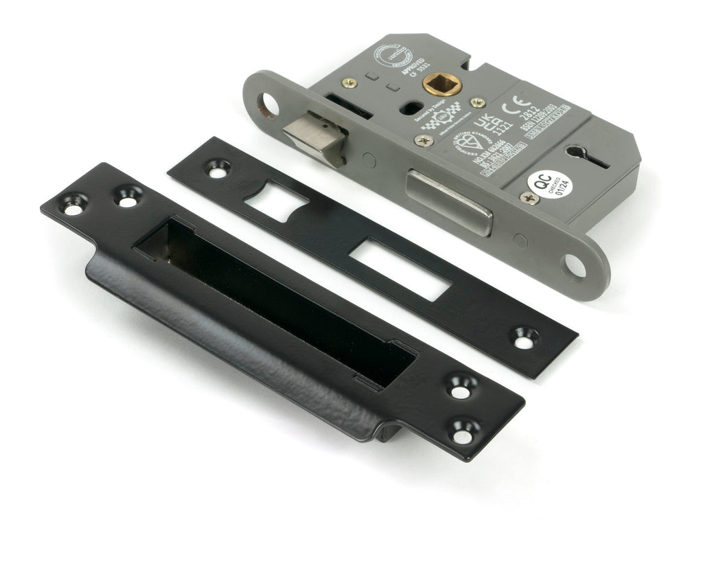 White background image of From The Anvil's Black Lever BS Sash Lock | From The Anvil