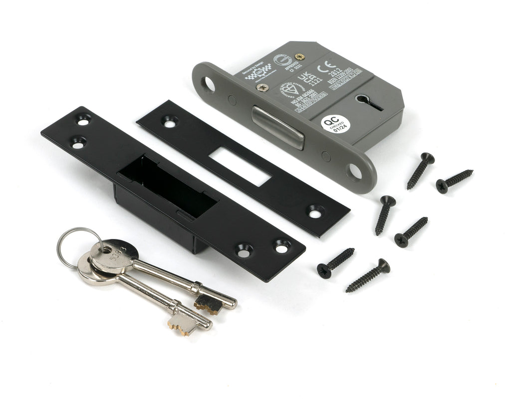 White background image of From The Anvil's Black BS 5 Lever Deadlock | From The Anvil