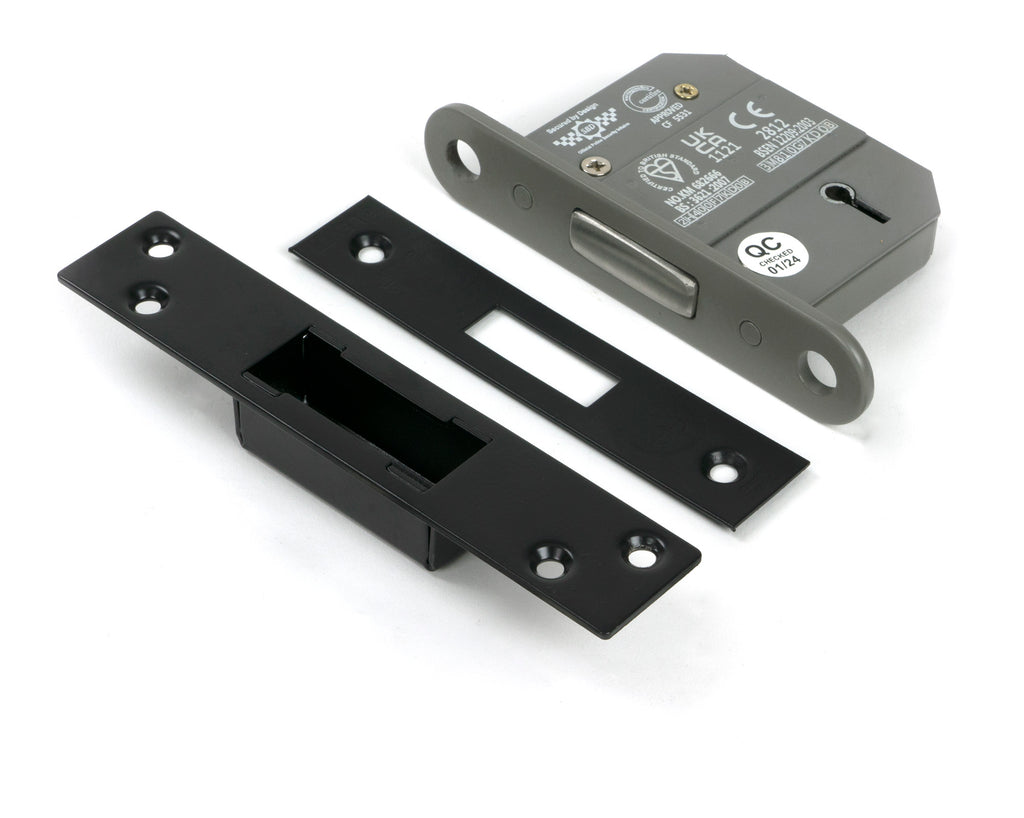 White background image of From The Anvil's Black BS 5 Lever Deadlock | From The Anvil