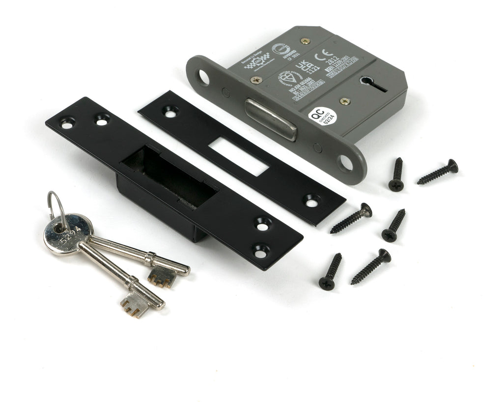 White background image of From The Anvil's Black BS 5 Lever Deadlock | From The Anvil