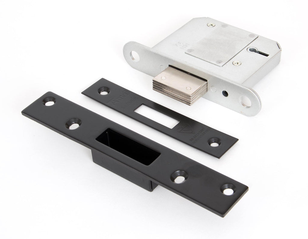 White background image of From The Anvil's Black BS 5 Lever Deadlock | From The Anvil
