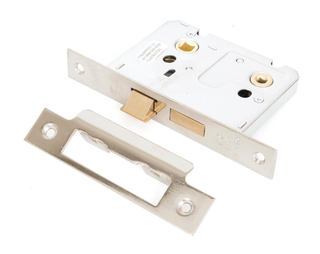 White background image of From The Anvil's Polished Nickel Bathroom Mortice Lock | From The Anvil