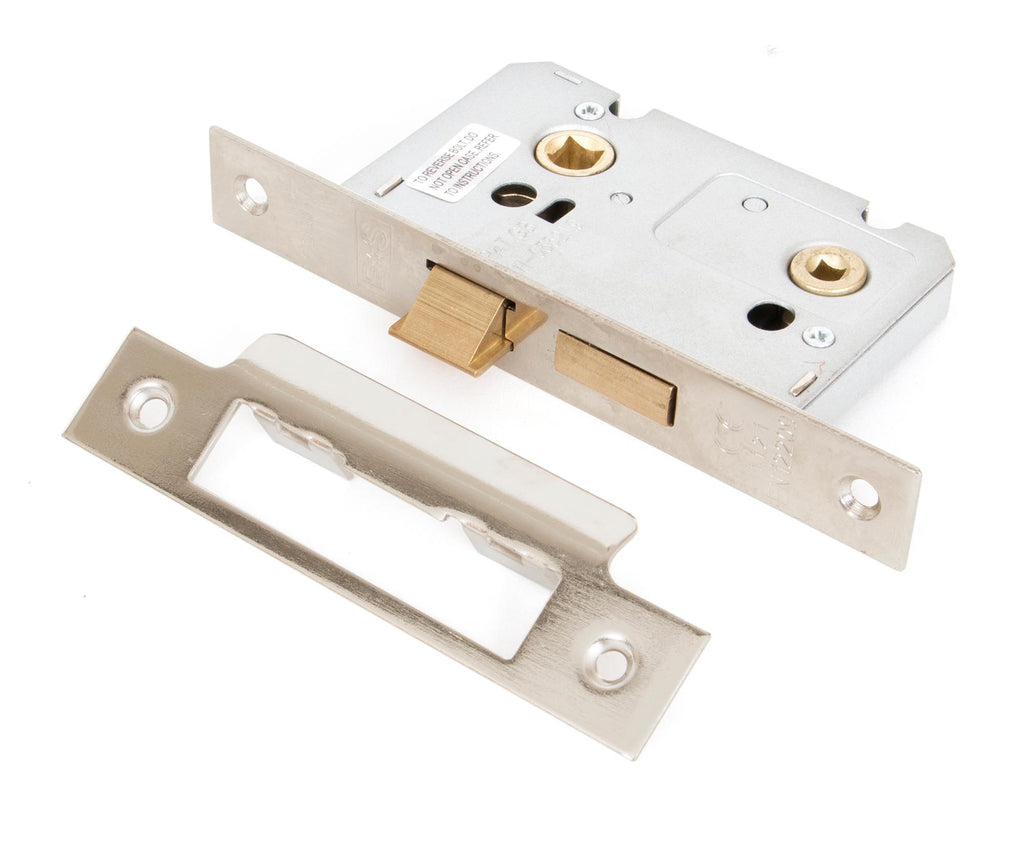 White background image of From The Anvil's Polished Nickel Bathroom Mortice Lock | From The Anvil